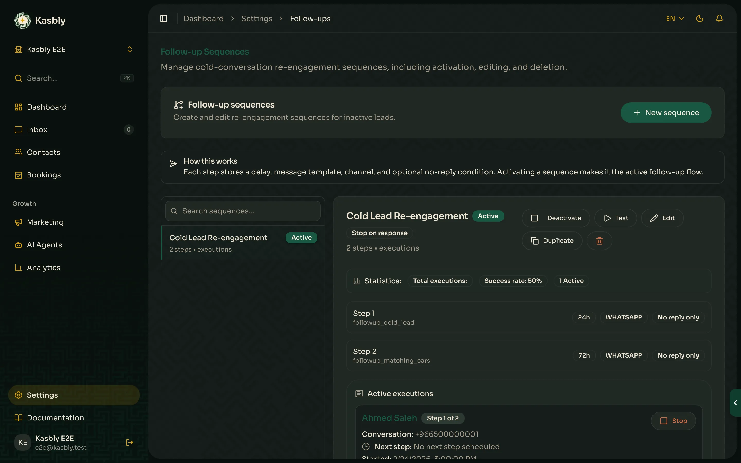 The Follow-ups page
