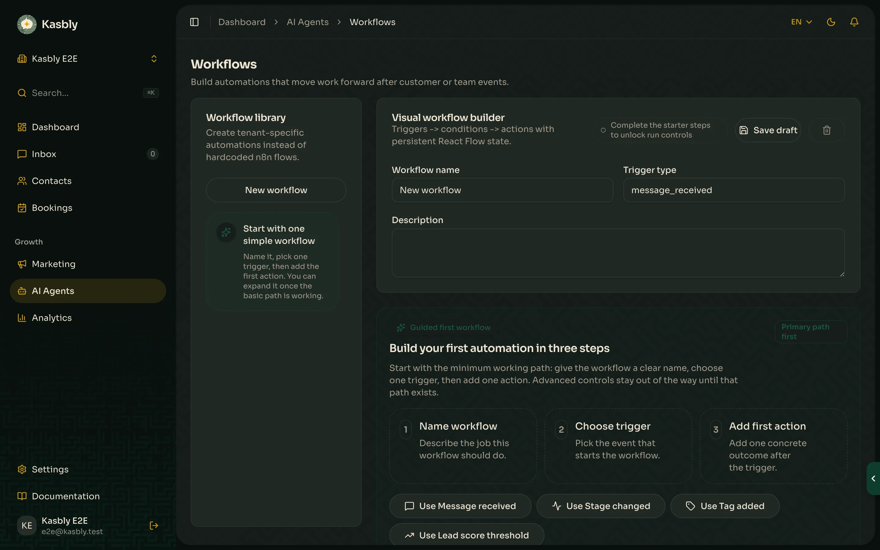 The Workflows configuration